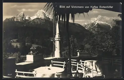 AK Berchtesgaden, Blick auf den Watzmann vom Kaffee Rottenhöfer