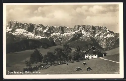 AK Schellenberg / Obb., Gasthof Götschenalm mit herrlichem Bergpanorama