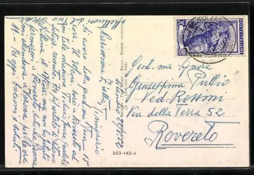 AK Schlanders i. Vintschgau, Totalansicht vom Flugzeug aus