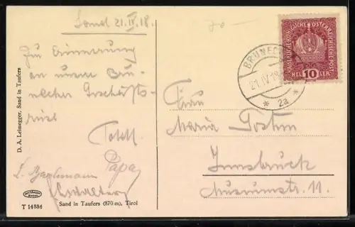 AK Sand in Taufers, Ortsansicht mit Burg