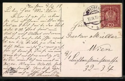 AK Taisten im Pustertale, Ortsansicht gegen die Pragser Dolomiten