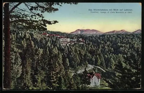 AK Latemar, Das Mendelplateau Blick auf Latemar
