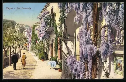 AK Capri, Via Camerelle, Strassenansicht