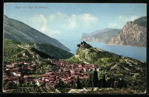 AK Nago, Panoramablick auf den Ort