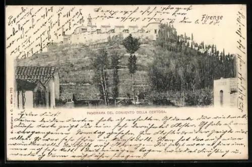AK Firenze, Panorama del Convento della Certosa