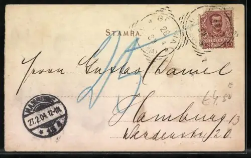 AK Nervi, Ortsansicht mit Blick auf die See