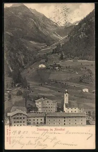 AK Steinhaus im Ahrnthal, Gesamtansicht aus der Vogelschau