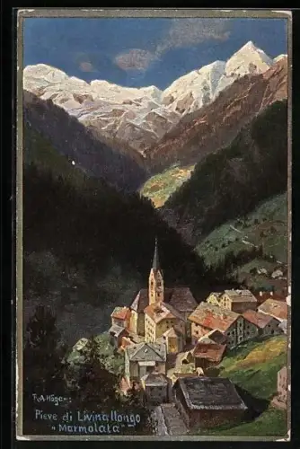 Künstler-AK Rudolf Alfred Höger: Pieve di Livinallongo, Panorama