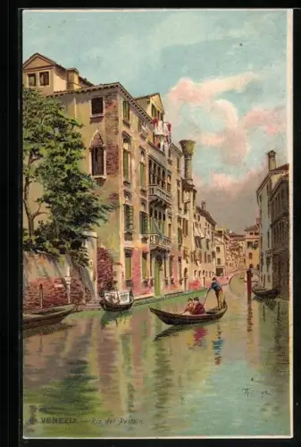 Künstler-Lithographie Venezia, Rio del Pestrin