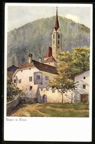 AK Vahrn in Tirol, Blick zum Kirchturm, Deutscher Schulverein