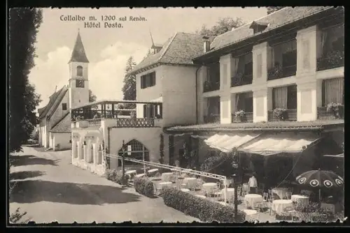 AK Collalbo, Hôtel Posta mit Kirche