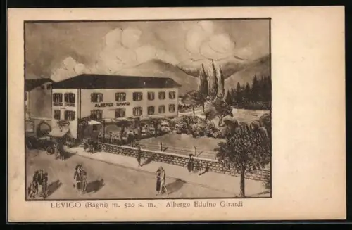 AK Levico, Bagni, Albergo Eduino Girardi