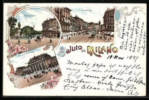 Lithographie Milano, Piazza Cavour, Corso Venezia, Stazione Centrale