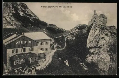 AK Wendelsteinhaus, Wendelsteinhaus mit Kirchlein