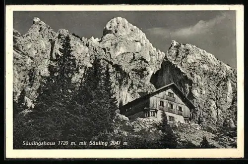 AK Säulinghaus, Berghütte mit Säuling