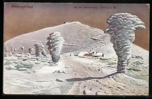 AK Schneekoppe /Riesengebirge, An der Schneekoppe