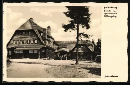 AK Hindenburgbaude im Grunwald, Baude von Hans Goebel