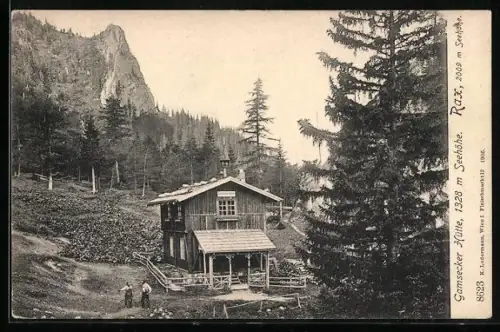 AK Gamsecker Hütte /Rax, Blick zur Berghütte