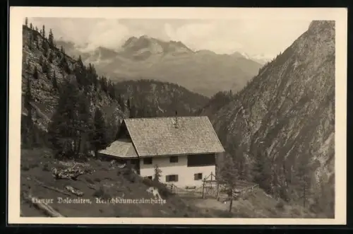 AK Kerschbaumeralmhütte /Lienzer Dolomiten, Blick zur Berghütte