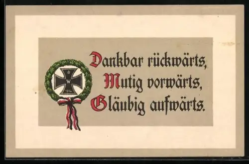 AK Eisernes Kreuz mit Spruch