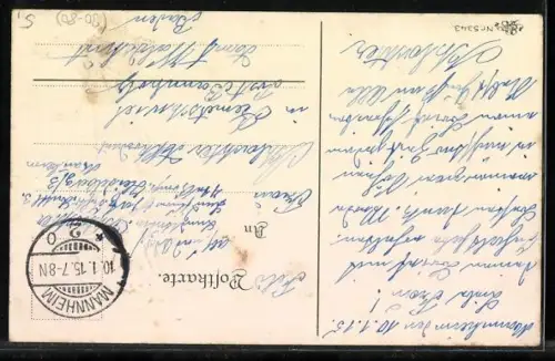 AK Deutsche Fahne, Als Deutscher stets den Gruss nur sag: Grüss Gott, Auf Wiedersehn und Guten Tag