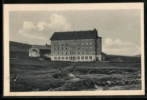 AK Wiesenbaude /Riesengebirge, Bach vor der Bergbaude
