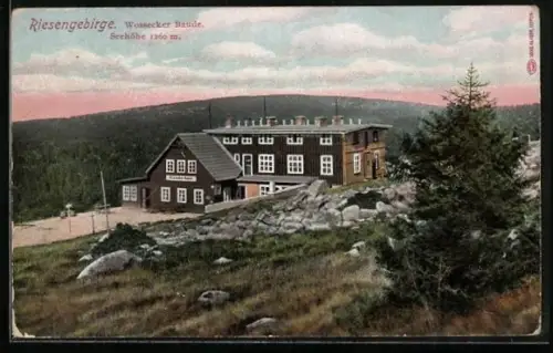 AK Ansicht der Wossecker Baude im Riesengebirge