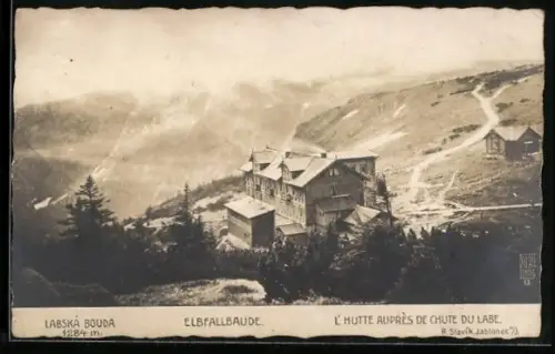 AK Elbfallbaude, Blick zur Berghütte