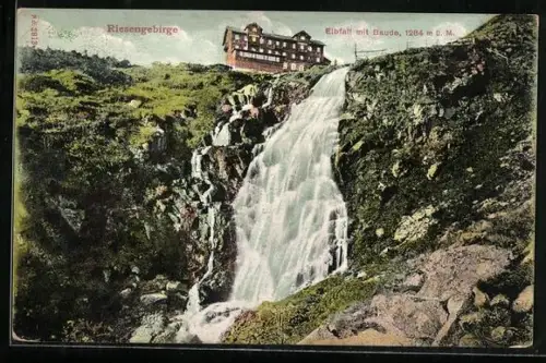 AK Elbfallbaude, Baude mit dem Elbfall