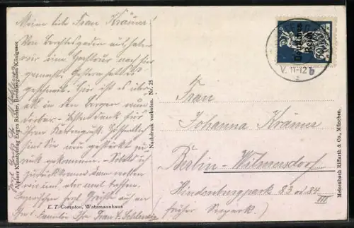 Künstler-AK Edward Theodore Compton: Watzmannhaus von unten gesehen