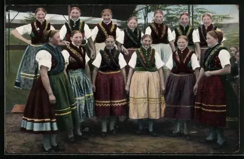 AK Frauen in hessischen Trachten im Schlitzer Land