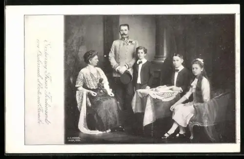 AK Erzherzog Franz Ferdinande von Österreich mit Familie