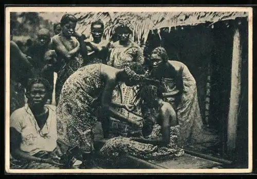 AK Frauen in einem Schönheitssalon am Kongo