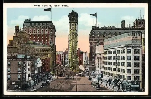 AK New York, Times Square mit Strassenbahn
