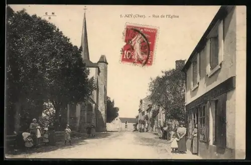 AK Azy, Rue de l`Eglise, Strassenpartie