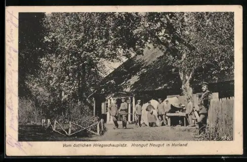 AK Neugut, Soldaten auf dem Krongut