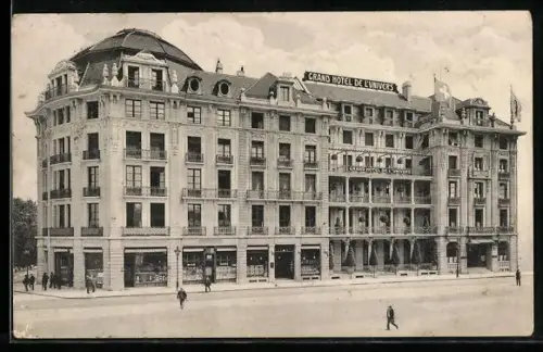 AK Basel, Strassenfront des Hotels Univers