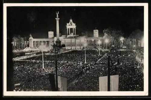 AK Budapest, XXXIV. Congress. Eucharistic. Internat. 1938, Mitternachtsmesse