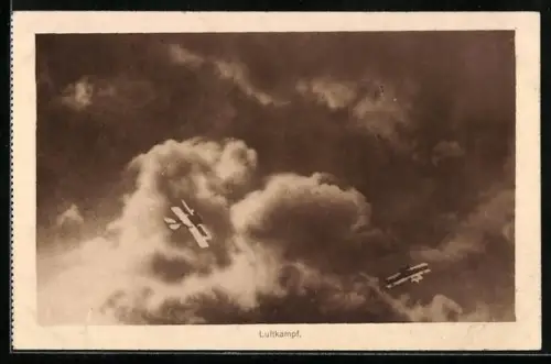 AK Flugzeug beim Luftkampf