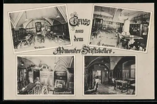 AK Admont, Admonter Stiftskeller, Vorhaus, Gastzimmer, Bauernstüberl, Jubiläumsstüberl