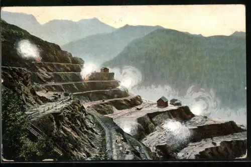 AK Eisenerz, Erzbergabbau während der Sprengzeit