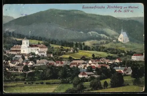 AK Kirchberg am Wechsel, Teilansicht mit Kloster und Kirche