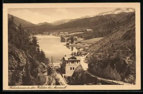 AK Mariazell, Hubertussee in der Walster, Blick zum See