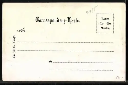 Lithographie Bad-Gleichenberg, Ortsansicht hinter Wiesen