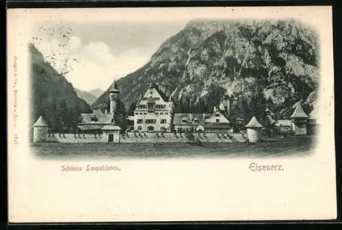AK Eisenerz, Blick zum Schloss Leopoldstein