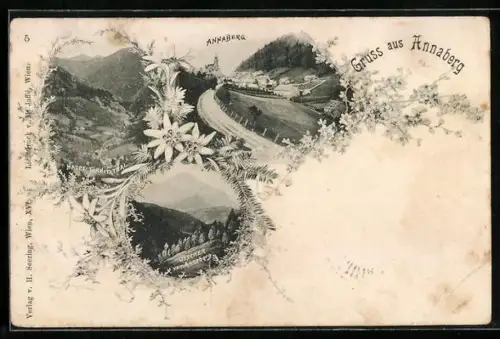 AK Annaberg, Ortsansicht, Ötscher von Annaberg, Haupt-Türnitzthal