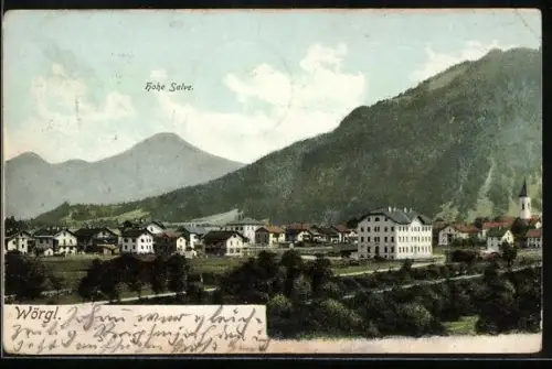 AK Wörgl, Ortsansicht mit Hohe Salve