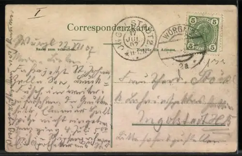 AK Wörgl, Ortsansicht mit Hohe Salve