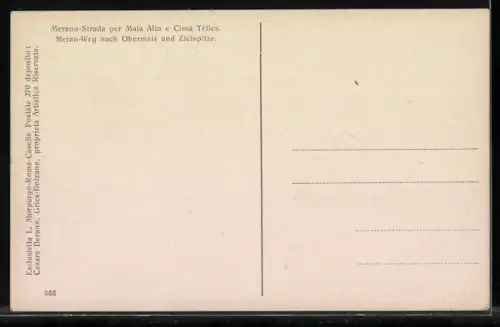 Künstler-AK Meran, Strassenpartie am Meran-Weg nach Obermais