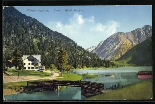 AK Maurach, Plansee mit Hotel Seespitz